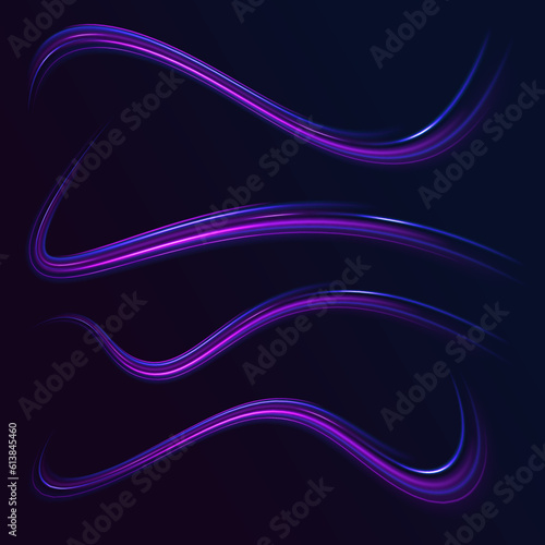 Light everyday glowing effect. Dynamic cover or colourful layout for sport event. Colourful dynamic motion on blue background.