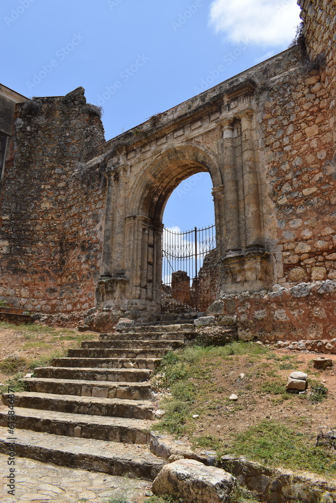San Francisco monastery ruins in colonial zone, Santo Domingo city. Ruinas de San Francisco, Zona Colonial Republica Dominicana