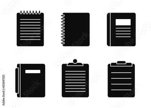 Notepad icon set. Notebook icon. Vector illustration.