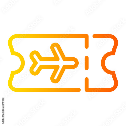 plane ticket gradient icon
