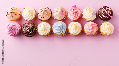Sweet tasty colourful cupcake