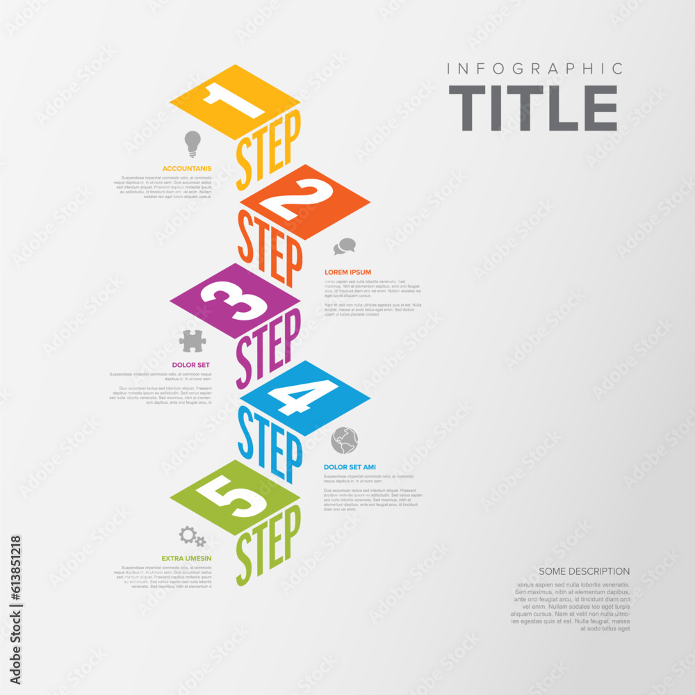 Infogrpahic vertical stairs steps diagram template Infogrpahic vertical stairs steps diagram template