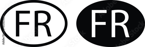 France country code icon vector. Iso code country domain name. FR - France abbreviated . Short country name. Domain name