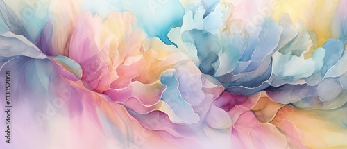 Abstract alcohol ink background, dreamy painting with acrylic paint, beautiful marble or mix of colors, creative hand drawn art - Generative ai