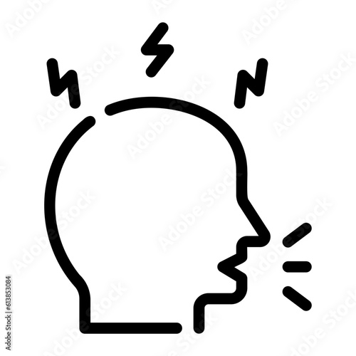 angry customer line icon