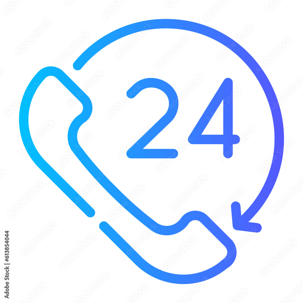 24 hours service gradient icon 24 hours service gradient icon