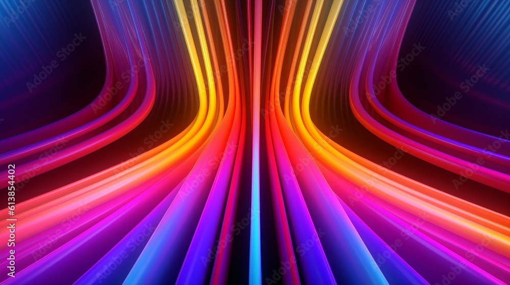Abstract backgrounds with colorful spectrum. Modern wallpaper with neon rays and glowing lines. Generative AI Abstract backgrounds with colorful spectrum. Modern wallpaper with neon rays and glowing lines. Generative AI