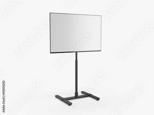 Trade show floor standing Information monitor  TV. 3d illustration.