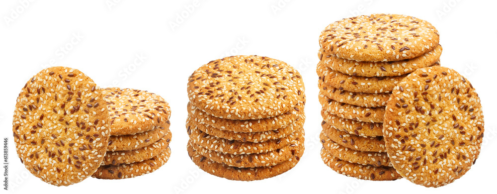 Set of delicious oatmeal cookies, cut out Set of delicious oatmeal cookies, cut out