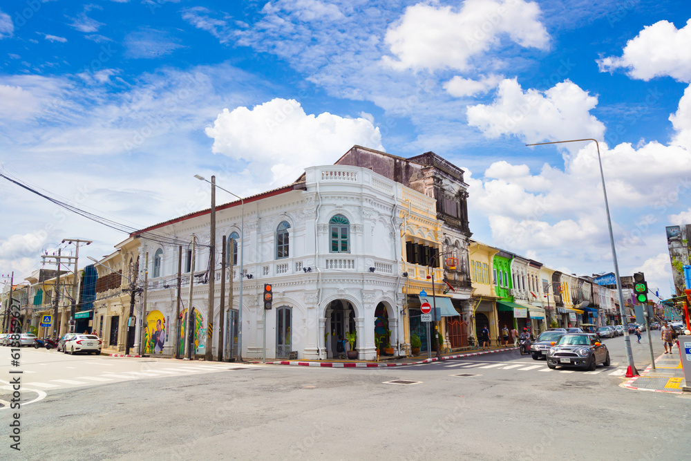 Phuket, Thailand, 13 September 2020, a rather empty street of a usually busy place in the old town. Phuket, Thailand, 13 September 2020, a rather empty street of a usually busy place in the old town.