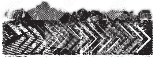 Glitch distorted grunge layer  . Noise destroyed texture . Trendy defect error shapes . Overlay grunge texture . Distressed effect .Vector shapes with a halftone dots screen print texture.