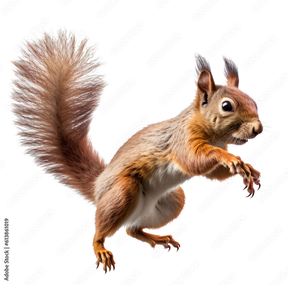 Squirel isolated on the transparent background PNG. AI generative. Squirel isolated on the transparent background PNG. AI generative.