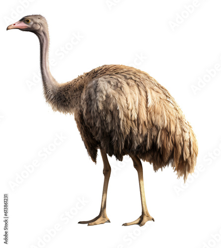 Emu ostrih isolated on the transparent background PNG. AI generative.