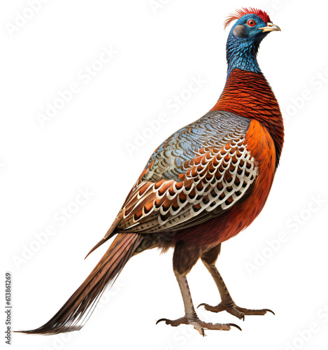 Ringneck pheasant isolated on the transparent background PNG. AI generative. photo
