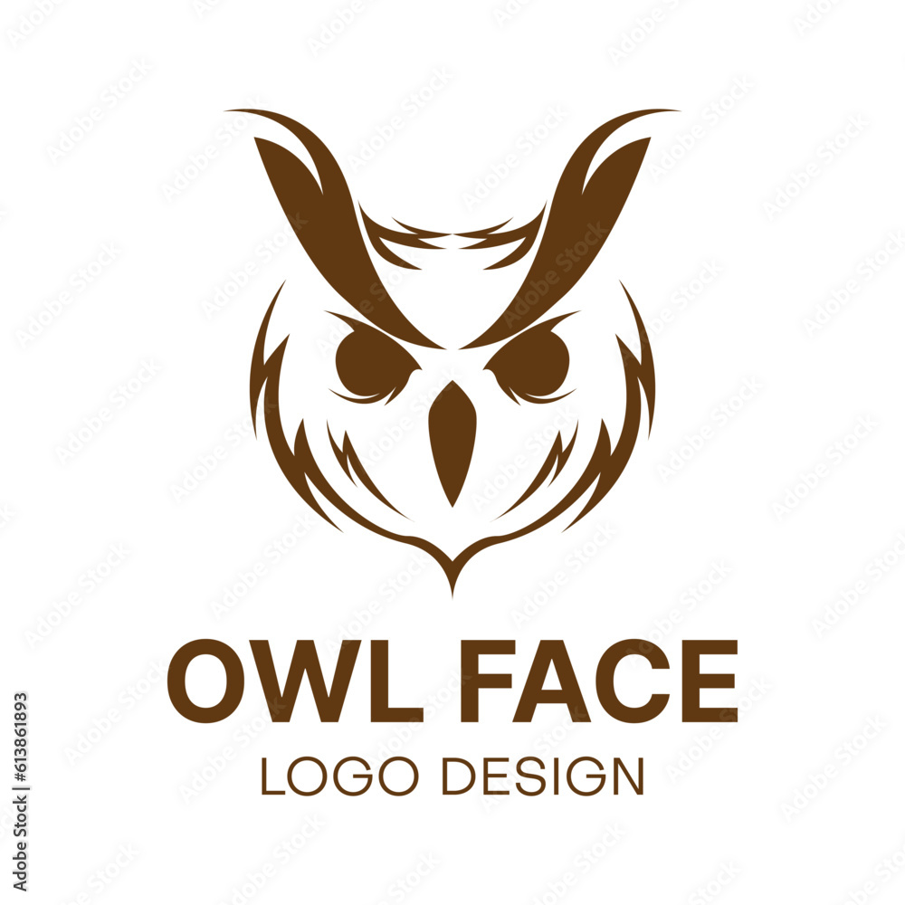 Obraz premium Owl head logo design. also good for gaming esports team logos. vector illustration