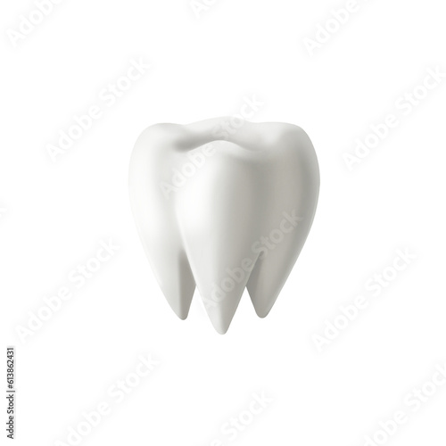 White  tooth realistic png illustration, human tooth whitening concept. Teeth protection, dental care
