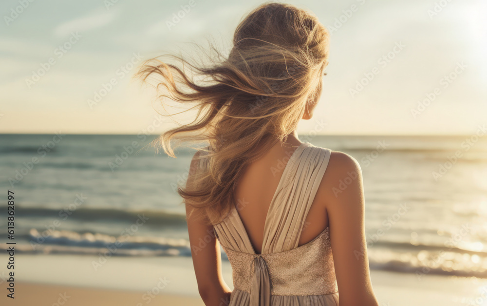 Young beautiful woman on the seashore. Beach. Young beautiful woman on the seashore. Beach.