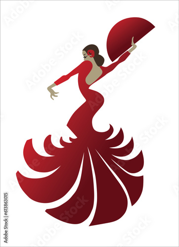 flamenco dancer holding spectacular pose illustration.
