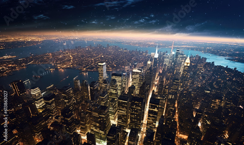 Night city panorama