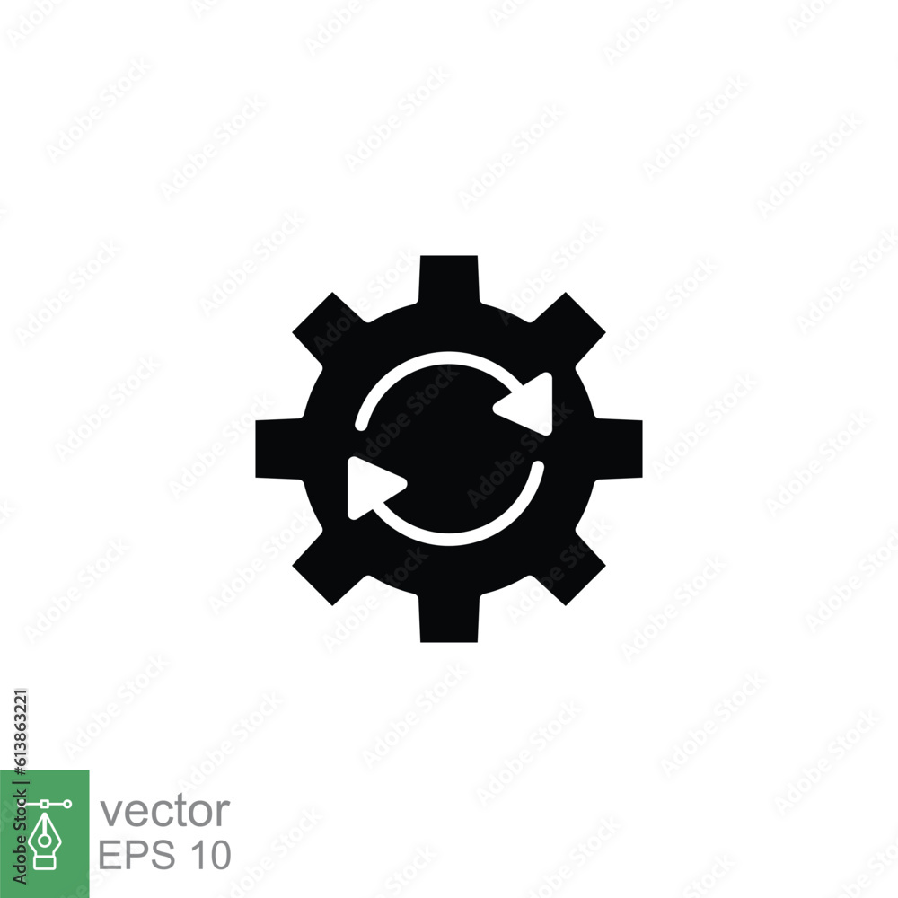 System update icon. Simple solid style. Software update, computer data information load, technology concept. Black silhouette, glyph symbol. Vector illustration isolated on white background. EPS 10. System update icon. Simple solid style. Software update, computer data information load, technology concept. Black silhouette, glyph symbol. Vector illustration isolated on white background. EPS 10.