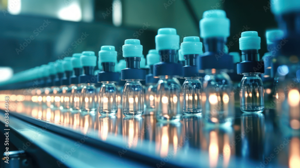 Automation in Pharmaceuticals: Manufacturing Medical Vials on a Production Line. 
