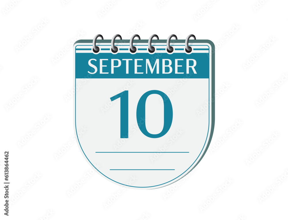 10 september round retro calendar page vector. 3d one day calendar, date appointment, business planner, event reminder illustration. Abstract three dimensional daily date old style calendar. 10 september round retro calendar page vector. 3d one day calendar, date appointment, business planner, event reminder illustration. Abstract three dimensional daily date old style calendar.