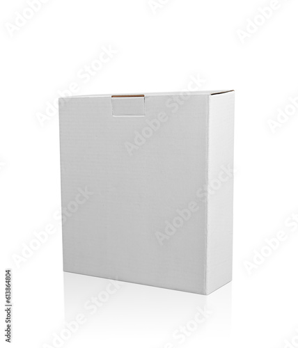 blank packaging white cardboard box transparent background
