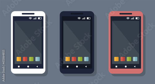 Smartphone. Cartoon smartphone. Flat design. Vector clipart.	