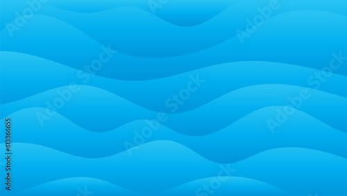 Blue Sea Wave Lines Pattern Abstract Background. Vector