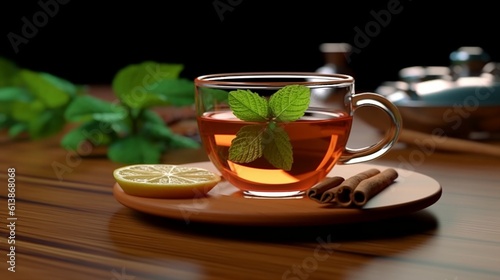 Cough Soothing Garlic and Mint Black Tea, AI Generative
