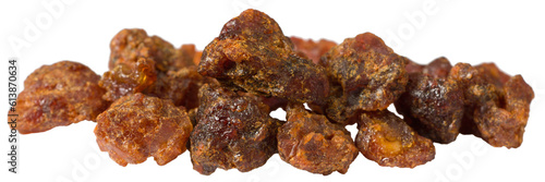 Photography Myrrh resin isolated on white background.
