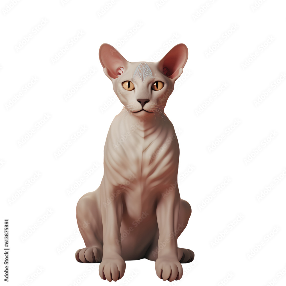 Wild Sphynx cat, Egypt Animal. Canadian Sphynx. Cat without fur. Generative AI illustration