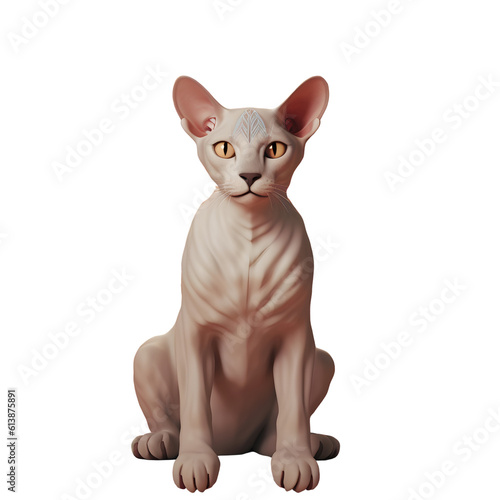 Wild Sphynx cat  Egypt Animal. Canadian Sphynx. Cat without fur. Generative AI illustration