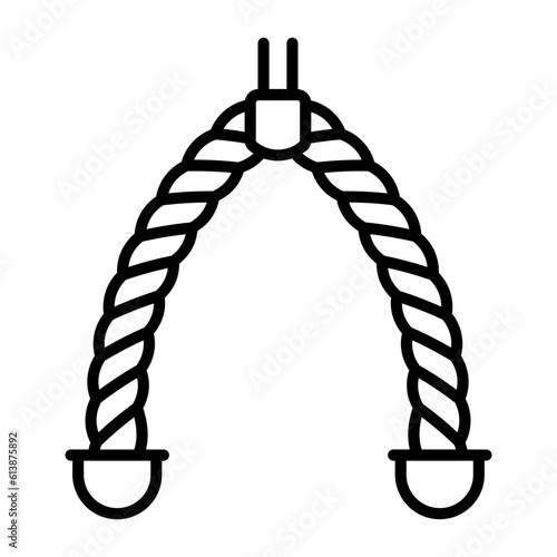pushdown Cable Accessories vector icon design, Healthy lifestyle symbol, Calisthenics sign, Circuit training equipment stock illustration, double handle tricep rope concept
