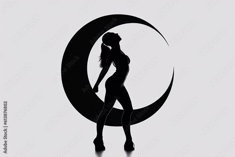 logo silhouette of a sports girl on a white background. , the concept of self-care sports generative ai logo silhouette of a sports girl on a white background. , the concept of self-care sports generative ai