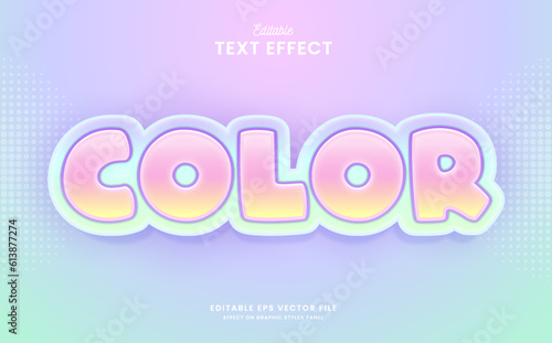 decorative colorful rainbow editable text effect vector design