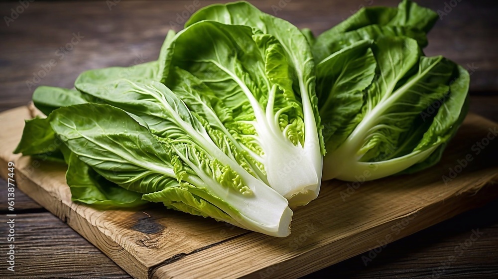 Fresh green Bok Choy or Pak Choi(Chinese cabbage) on wooden background, Organic vegetables, Top view, AI generated Fresh green Bok Choy or Pak Choi(Chinese cabbage) on wooden background, Organic vegetables, Top view, AI generated