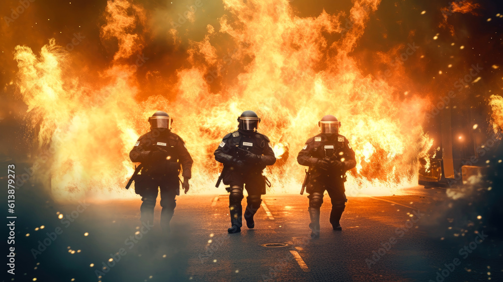 Anti-riot police. Generative AI Anti-riot police. Generative AI
