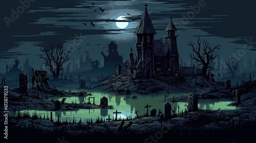 halloween night scene