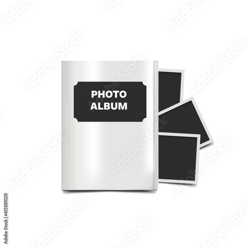 Illustration of a photo album book filled with memorable photos
