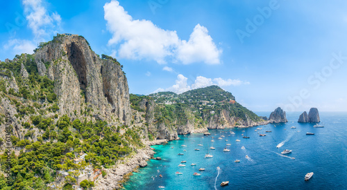 Fotografie, Obraz Landscape with Capri Island,Tyrrhenian sea, Italy
