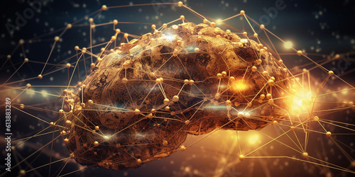 Künstliches Intelligentes Hirn vernetzt, ai generativ