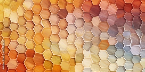 AI Generated. AI Generative. Geometric abstract hexagons pattern decoration background. Inspired by honey bee beecombs.  Graphic Art photo