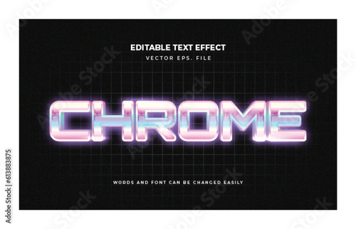 Vector Editable 3d Holographic Chrome Text Effect Design