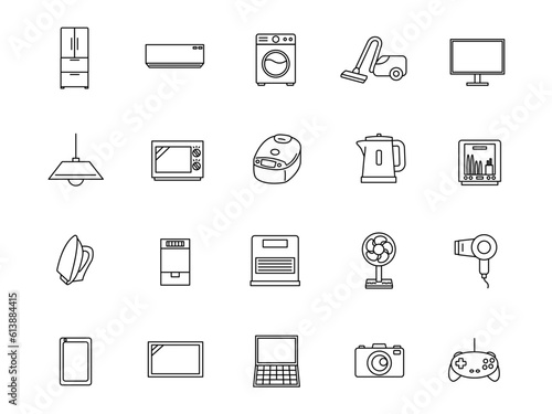 家電製品のアイコンセット
