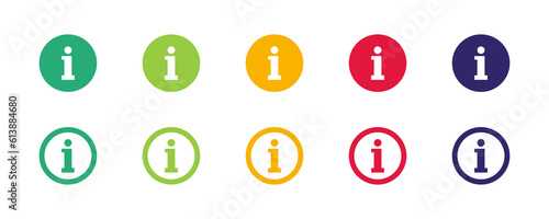 Information icon . Colored information icons, signs. Info support icon. 