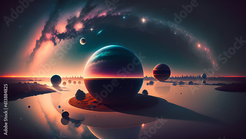 Photo Planetoids on a distant planet