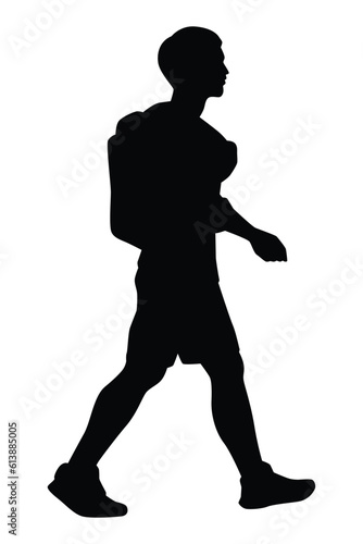 Man silhouette vector on white background  people in black and white  illustration for creative content.