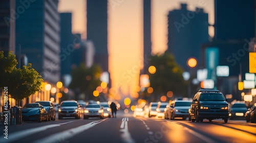 Traffic in the city. Generative AI