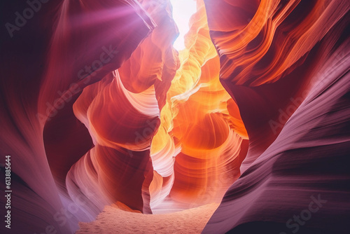 Magic Antelope Canyon in the Navajo Reservation, Arizona, United States.Image ai generate